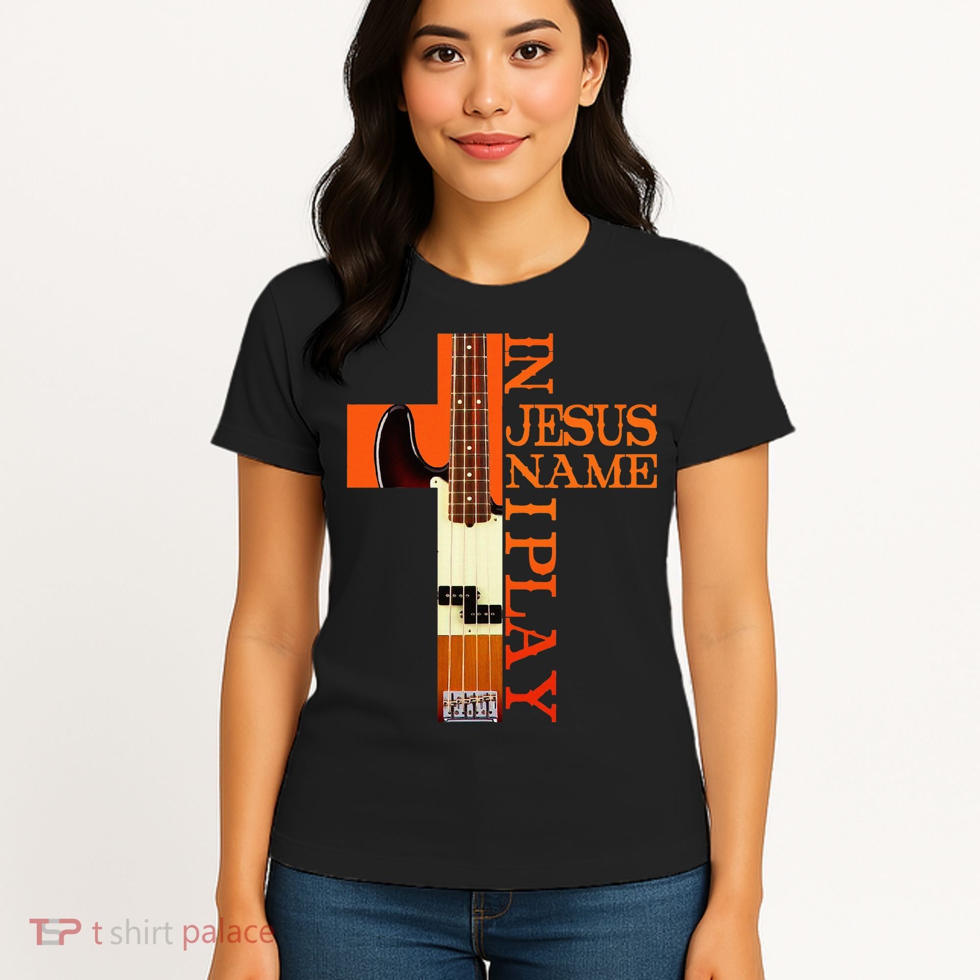 In Jesus Name I Play Bass Women's T-Shirt
