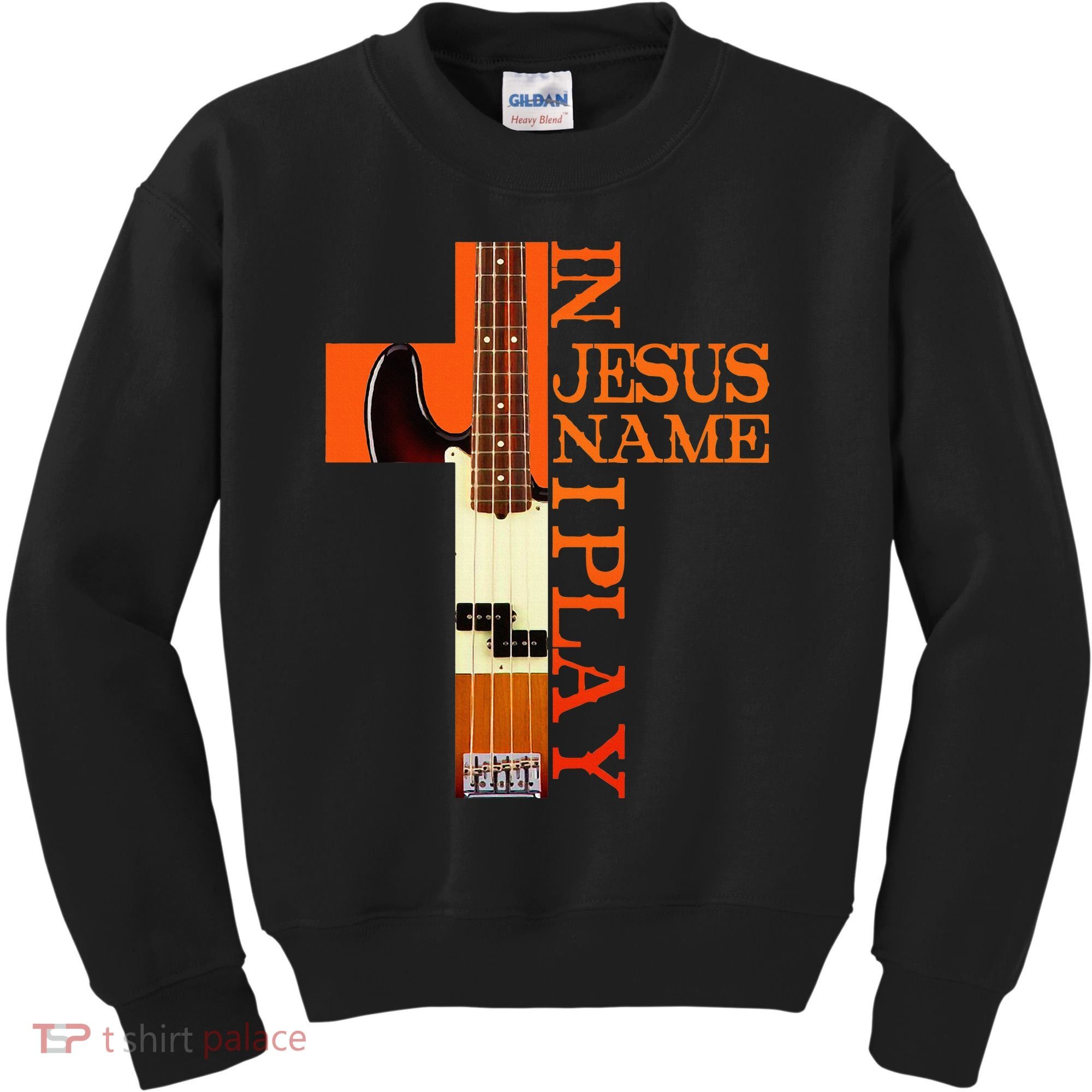 In Jesus Name I Play Bass Kids Sweatshirt