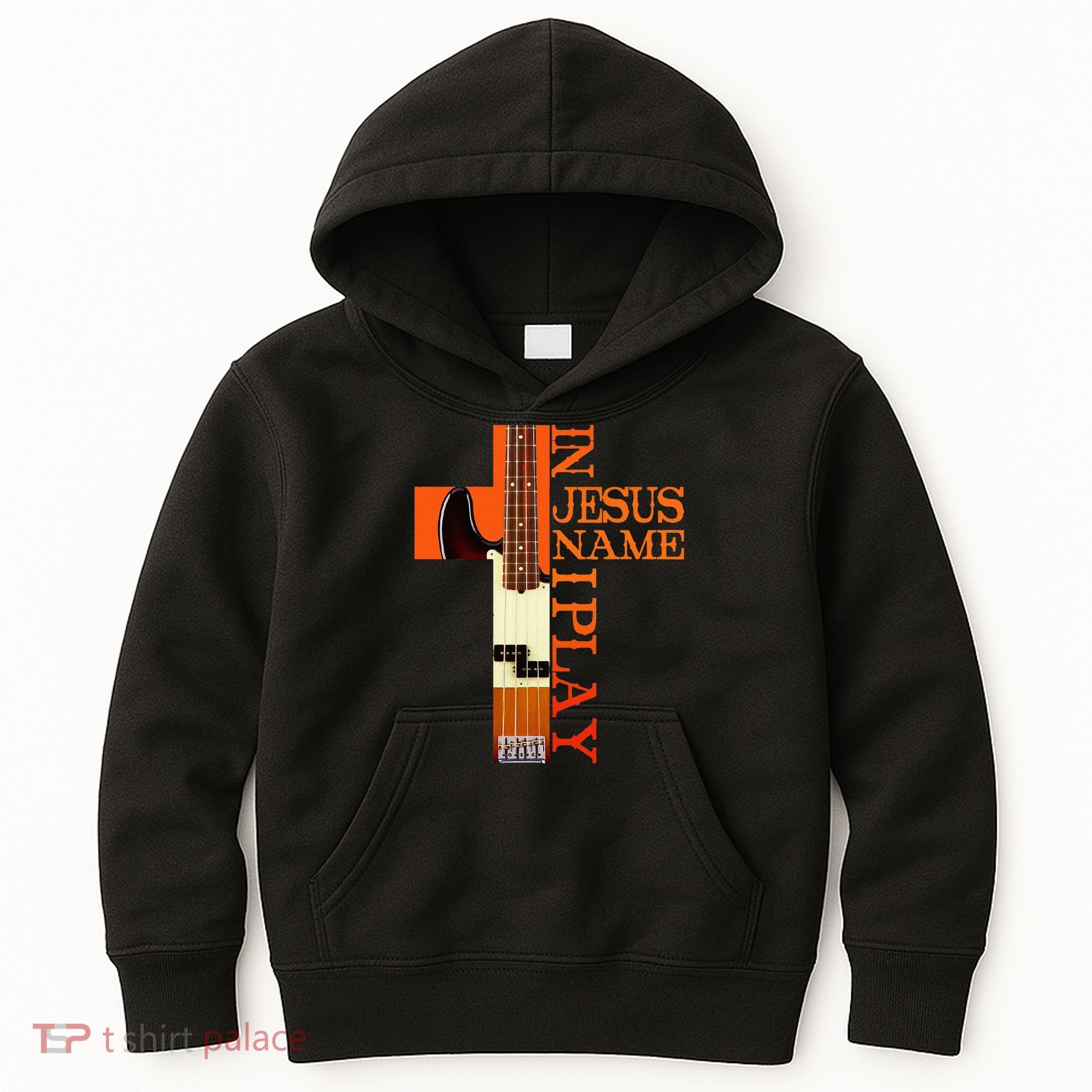 In Jesus Name I Play Bass Kids Hoodie