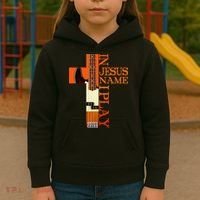 In Jesus Name I Play Bass Kids Hoodie thumb 3