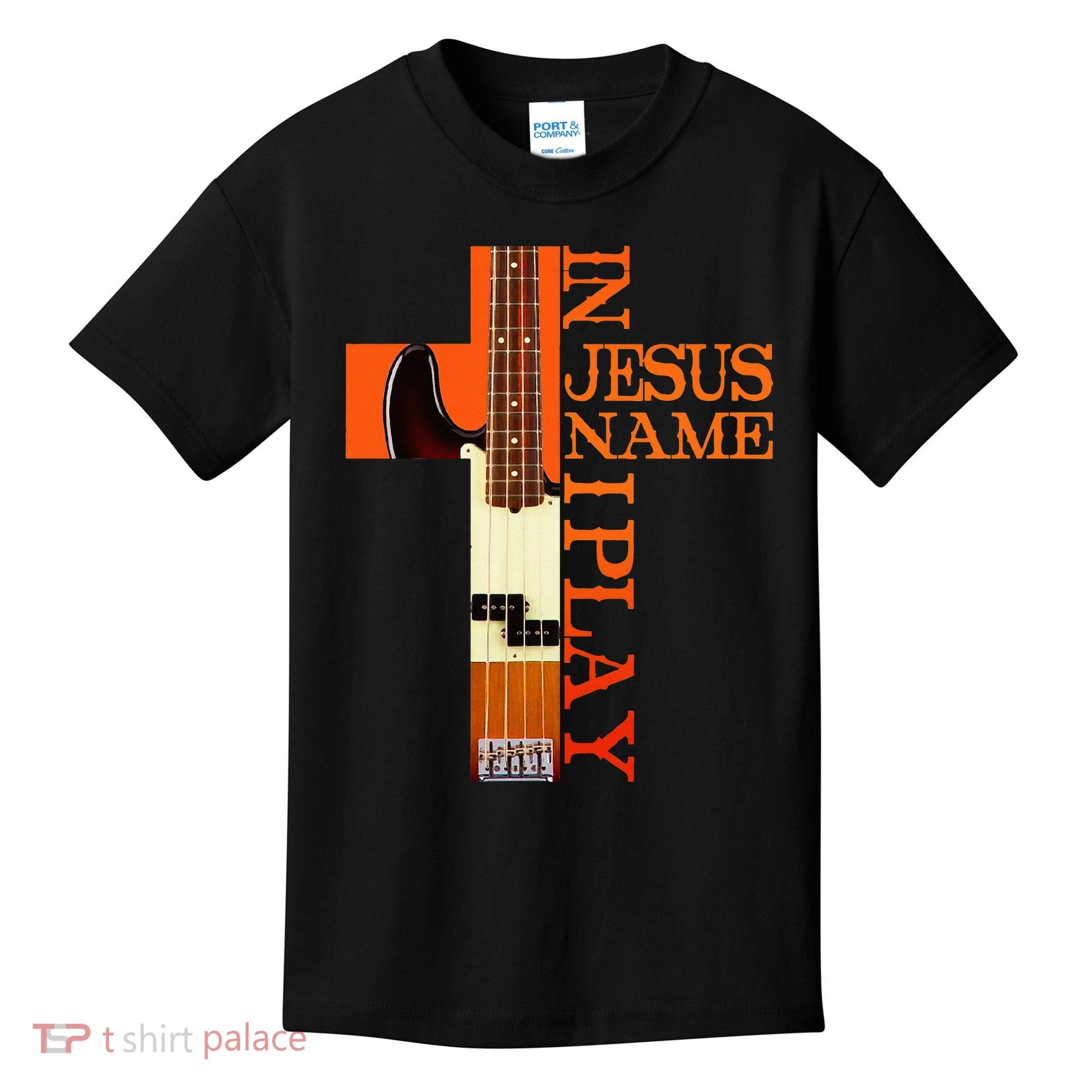 In Jesus Name I Play Bass Kids T-Shirt