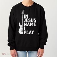 In Jesus Name I Play Guitar Christian Gift Guitar Lover Women's Sweatshirt thumb 0