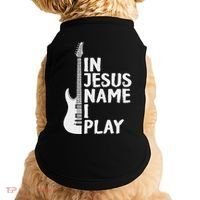 In Jesus Name I Play Guitar Christian Gift Guitar Lover Doggie Tank thumb 0