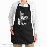In Jesus Name I Play Guitar Christian Gift Guitar Lover Apron thumb 2