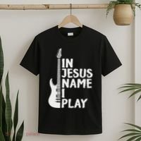 In Jesus Name I Play Guitar Christian Gift Guitar Lover T-Shirt thumb 2