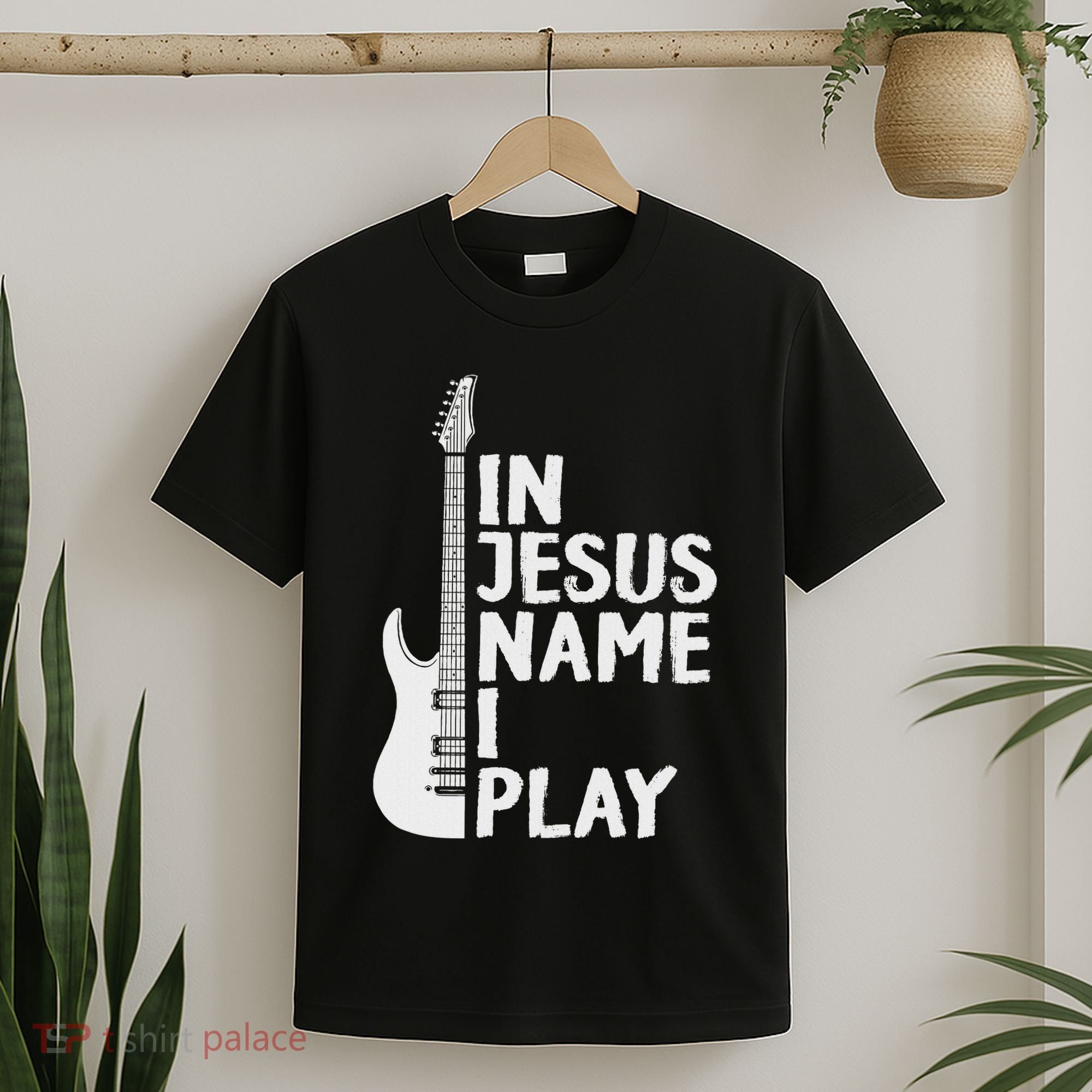 In Jesus Name I Play Guitar Christian Gift Guitar Lover T-Shirt