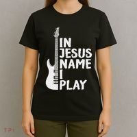 In Jesus Name I Play Guitar Christian Gift Guitar Lover T-Shirt thumb 4
