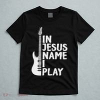 In Jesus Name I Play Guitar Christian Gift Guitar Lover T-Shirt thumb 5