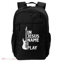 In Jesus Name I Play Guitar Christian Gift Guitar Lover Backpack thumb 0