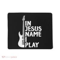 In Jesus Name I Play Guitar Christian Gift Guitar Lover Mousepad thumb 0