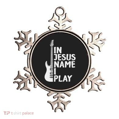 In Jesus Name I Play Guitar Christian Gift Guitar Lover Ornament