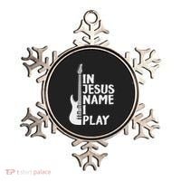 In Jesus Name I Play Guitar Christian Gift Guitar Lover Ornament thumb 0