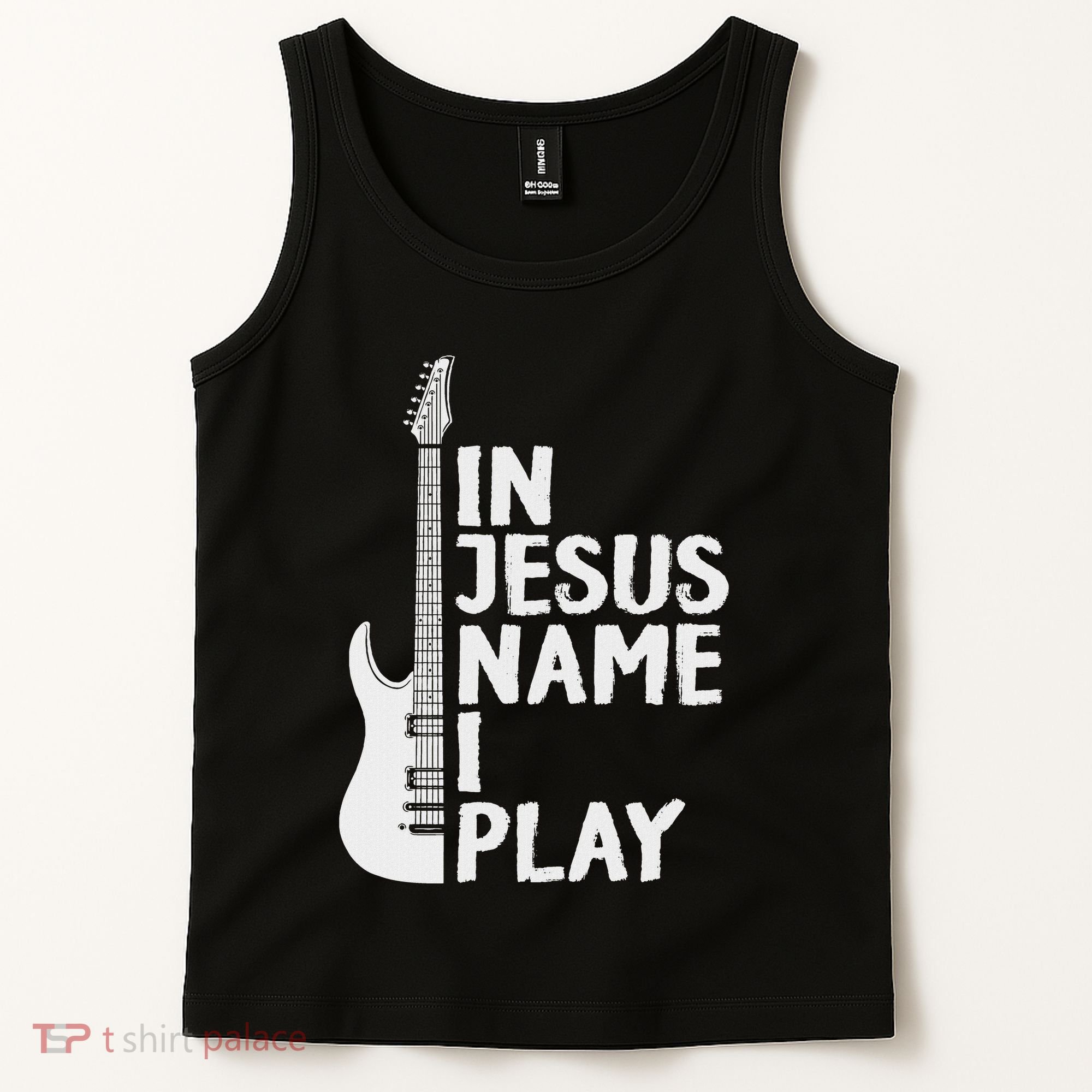 In Jesus Name I Play Guitar Christian Gift Guitar Lover Tank Top