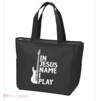 In Jesus Name I Play Guitar Christian Gift Guitar Lover Tote Bag thumb 3