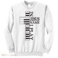 In Jesus Name I Play Christian Pianist Piano Lover Sweatshirt thumb 0