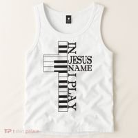 In Jesus Name I Play Christian Pianist Piano Lover Tank Top thumb 2