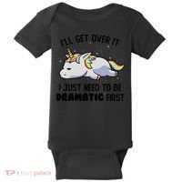 I Just Need To Be Dramatic Lazy Unicorn Baby Bodysuit thumb 0