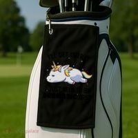 I Just Need To Be Dramatic Lazy Unicorn Golf Towel thumb 2