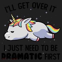 I Just Need To Be Dramatic Lazy Unicorn Golf Towel thumb 3
