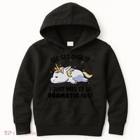 I Just Need To Be Dramatic Lazy Unicorn Kids Hoodie thumb 0