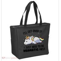 I Just Need To Be Dramatic Lazy Unicorn Tote Bag thumb 2