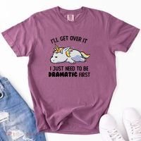 I Just Need To Be Dramatic Lazy Unicorn Comfort Colors T-Shirt thumb 2