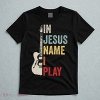 In Jesus Name I Play Guitar Christian Band Guitar T-Shirt thumb 5