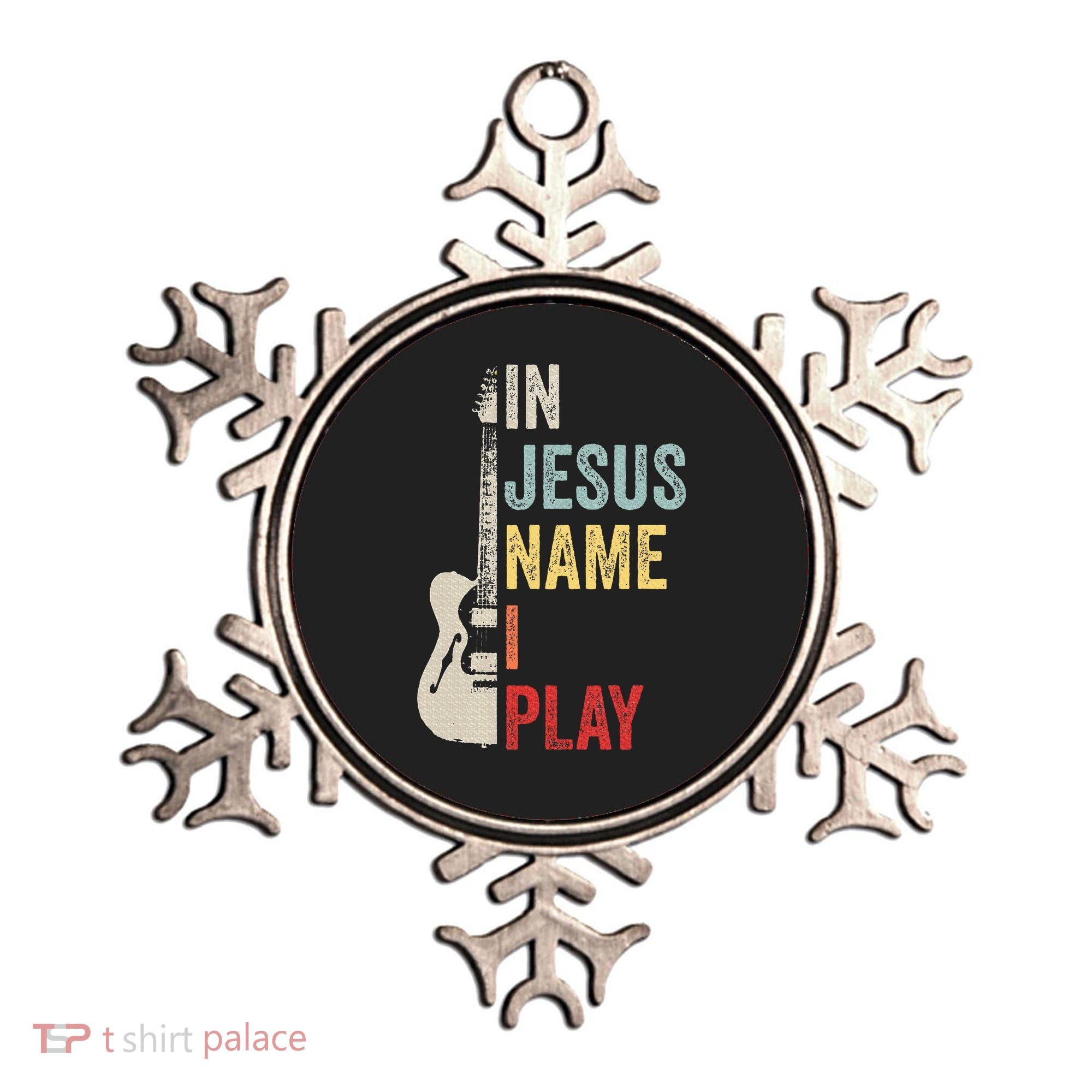 In Jesus Name I Play Guitar Christian Band Guitar Ornament