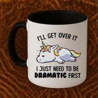 I Just Need To Be Dramatic Lazy Unicorn Gift Coffee Mug thumb 2