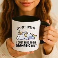 I Just Need To Be Dramatic Lazy Unicorn Gift Coffee Mug thumb 3