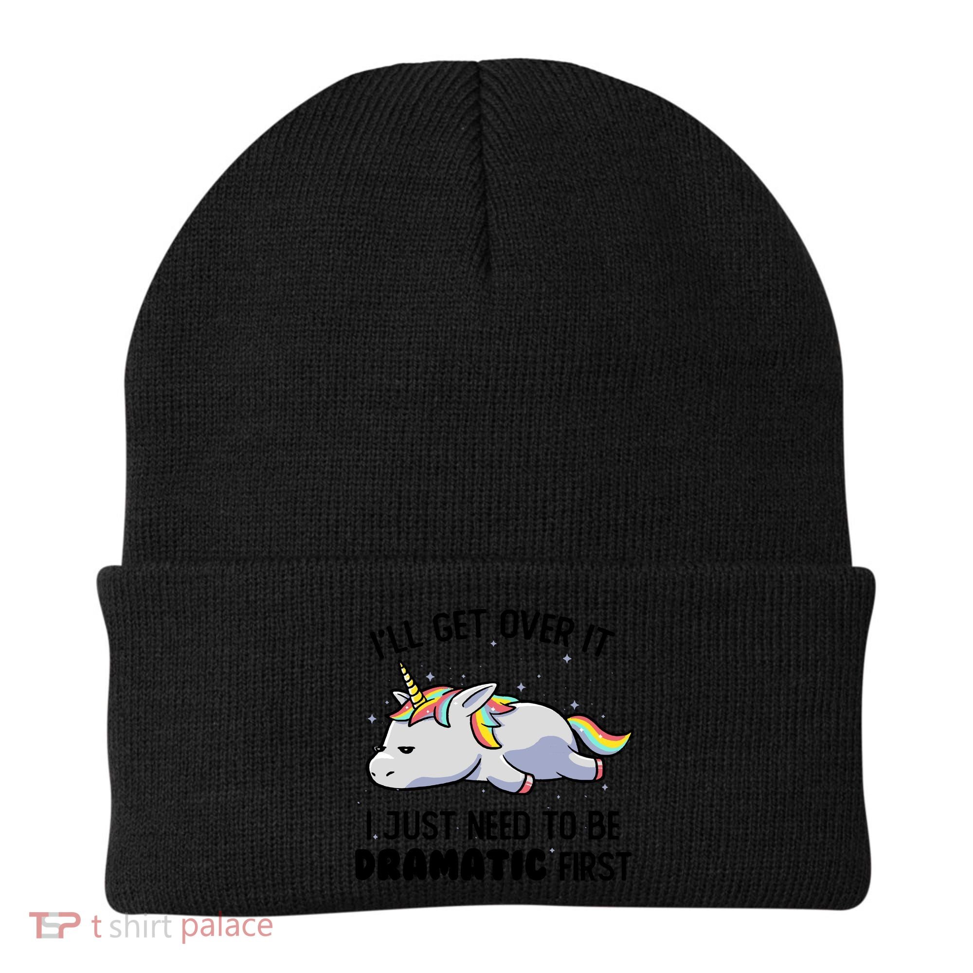 I Just Need To Be Dramatic Lazy Unicorn Gift Beanie