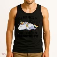 I Just Need To Be Dramatic Lazy Unicorn Gift Tank Top thumb 3