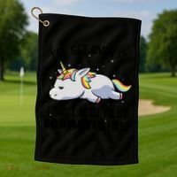 I Just Need To Be Dramatic Lazy Unicorn Gift Golf Towel thumb 1