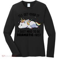 I Just Need To Be Dramatic Lazy Unicorn Gift Women's Long Sleeve Shirt thumb 0