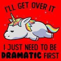 I Just Need To Be Dramatic Lazy Unicorn Gift Santa Hat thumb 1