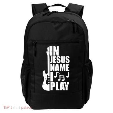 In Jesus Name I Play Guitar Backpack