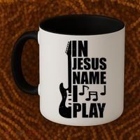 In Jesus Name I Play Guitar Coffee Mug thumb 2