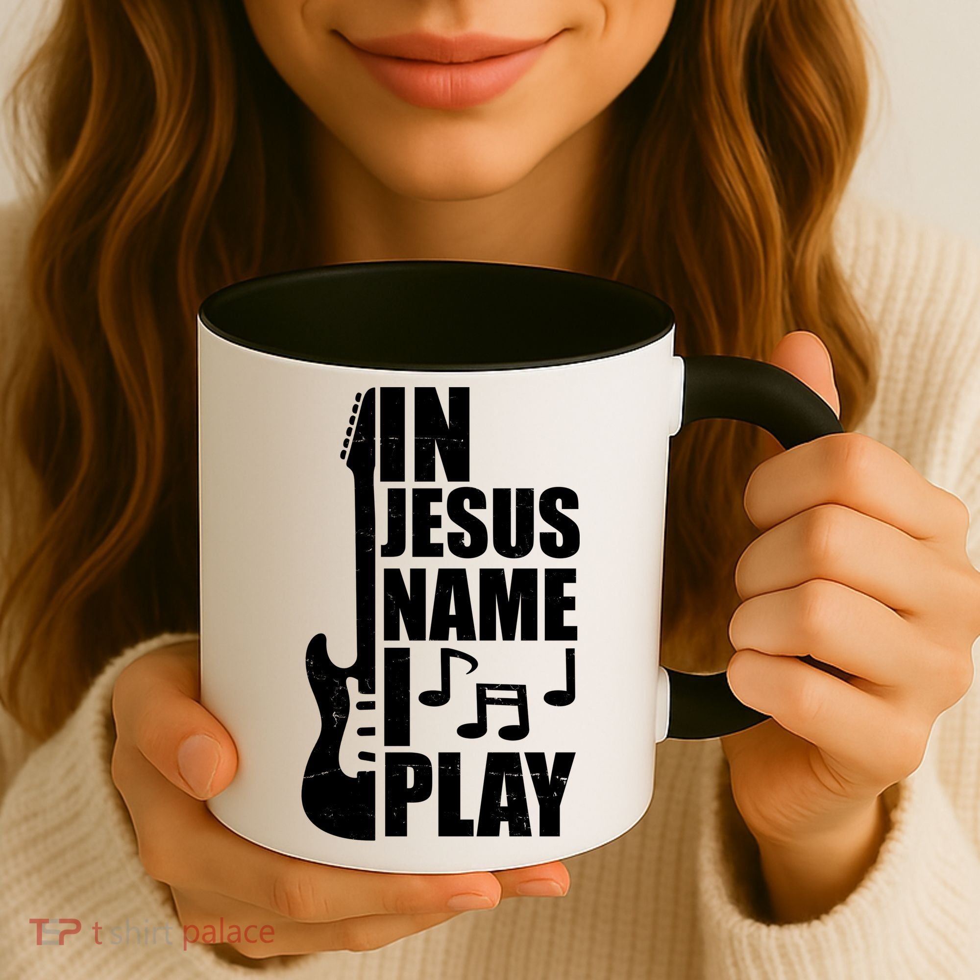 In Jesus Name I Play Guitar Coffee Mug
