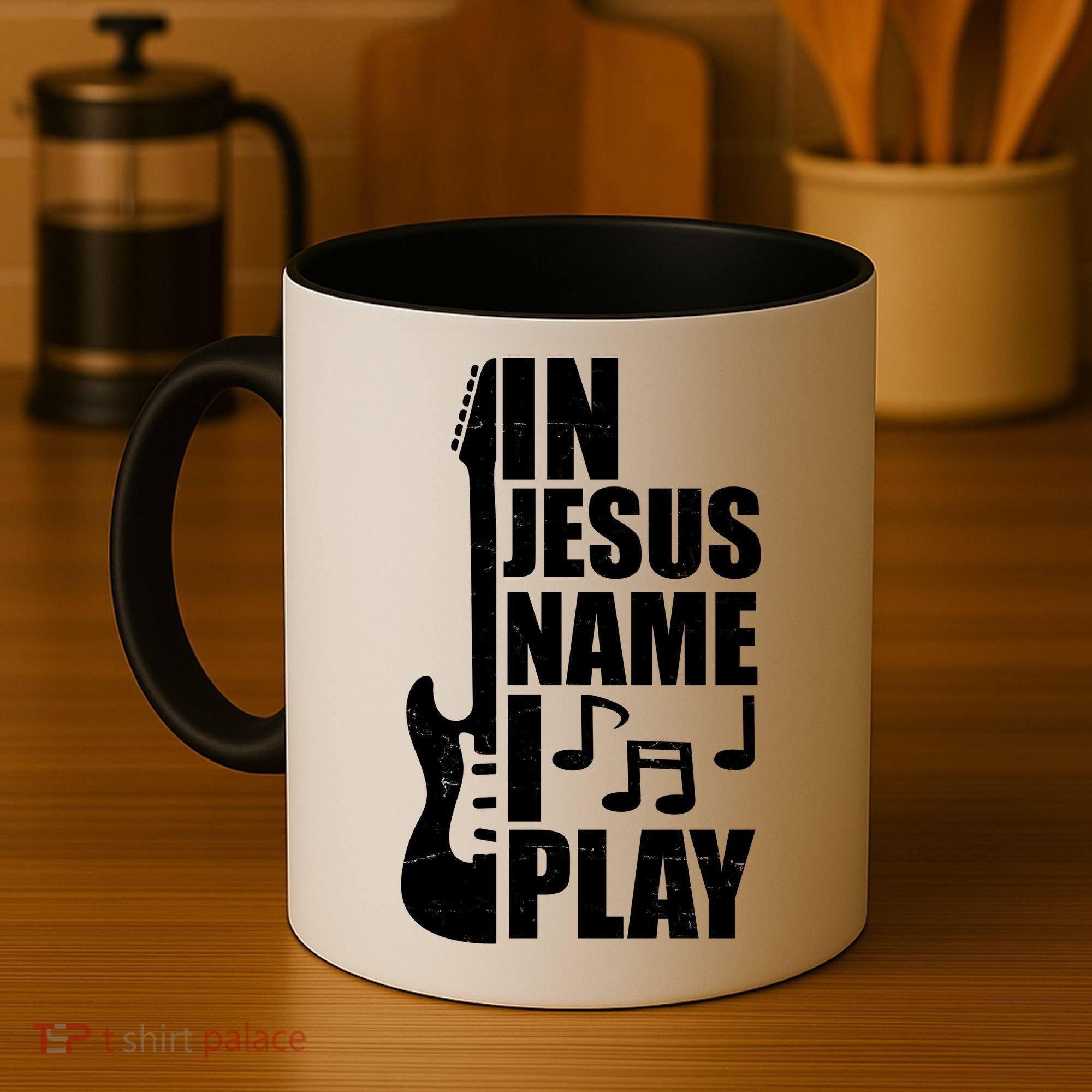 In Jesus Name I Play Guitar Coffee Mug