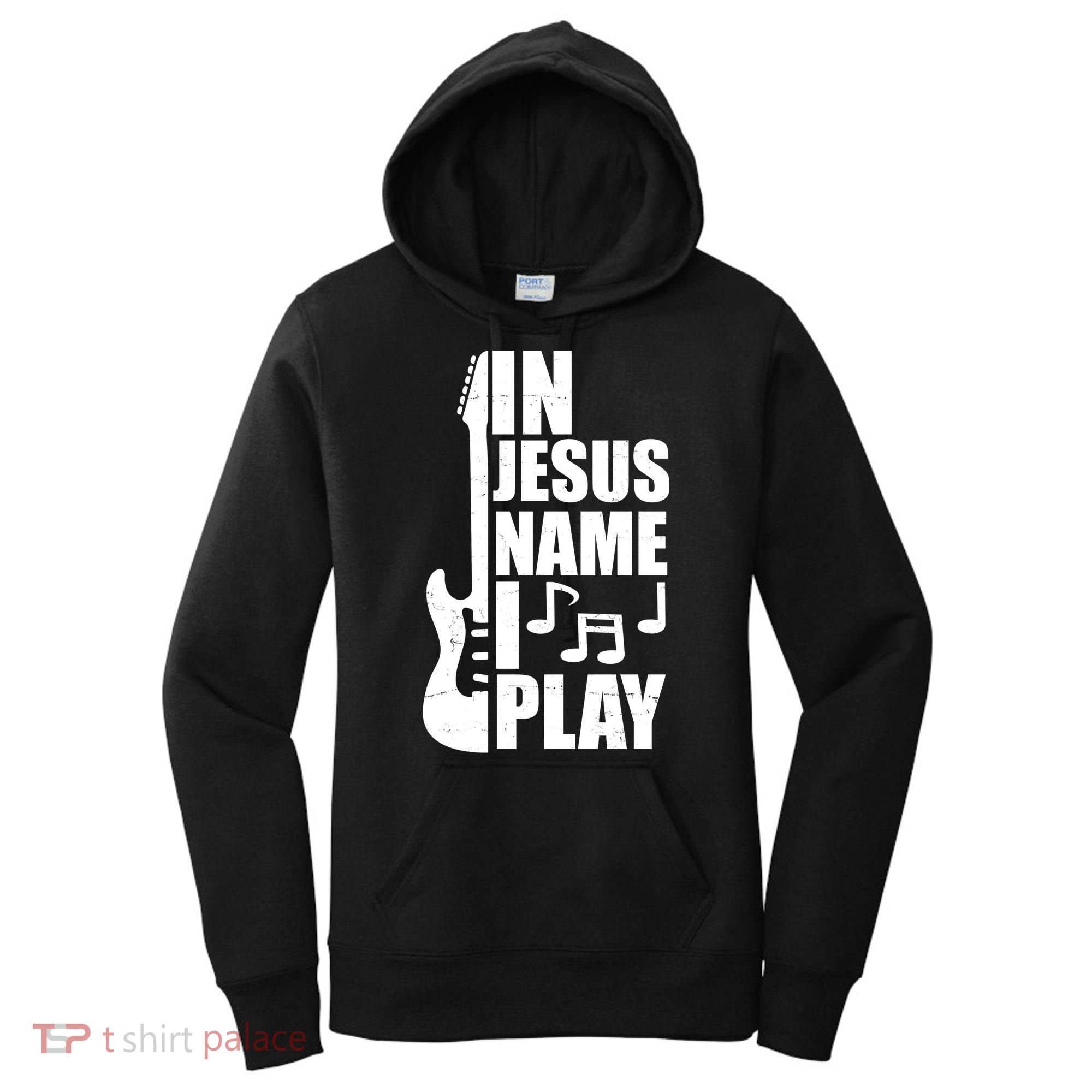 In Jesus Name I Play Guitar Women's Hoodie