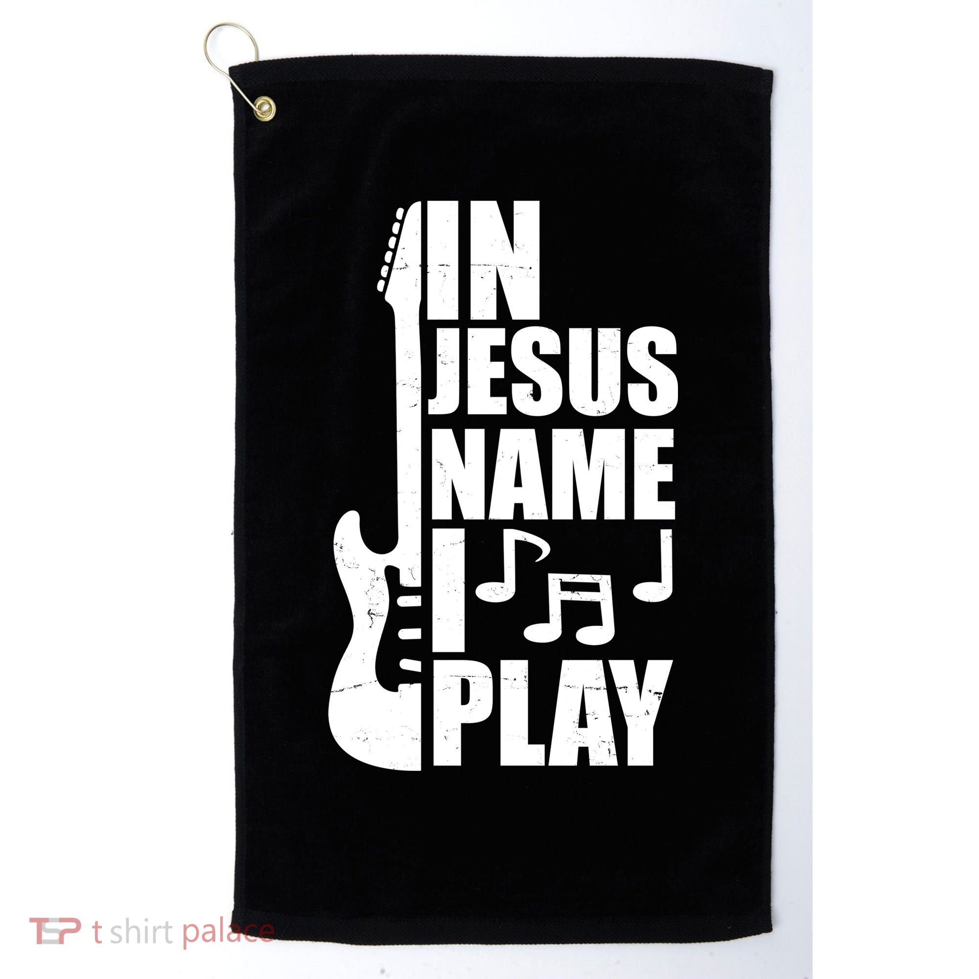 In Jesus Name I Play Guitar Golf Towel