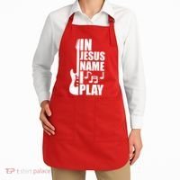 In Jesus Name I Play Guitar Apron thumb 2