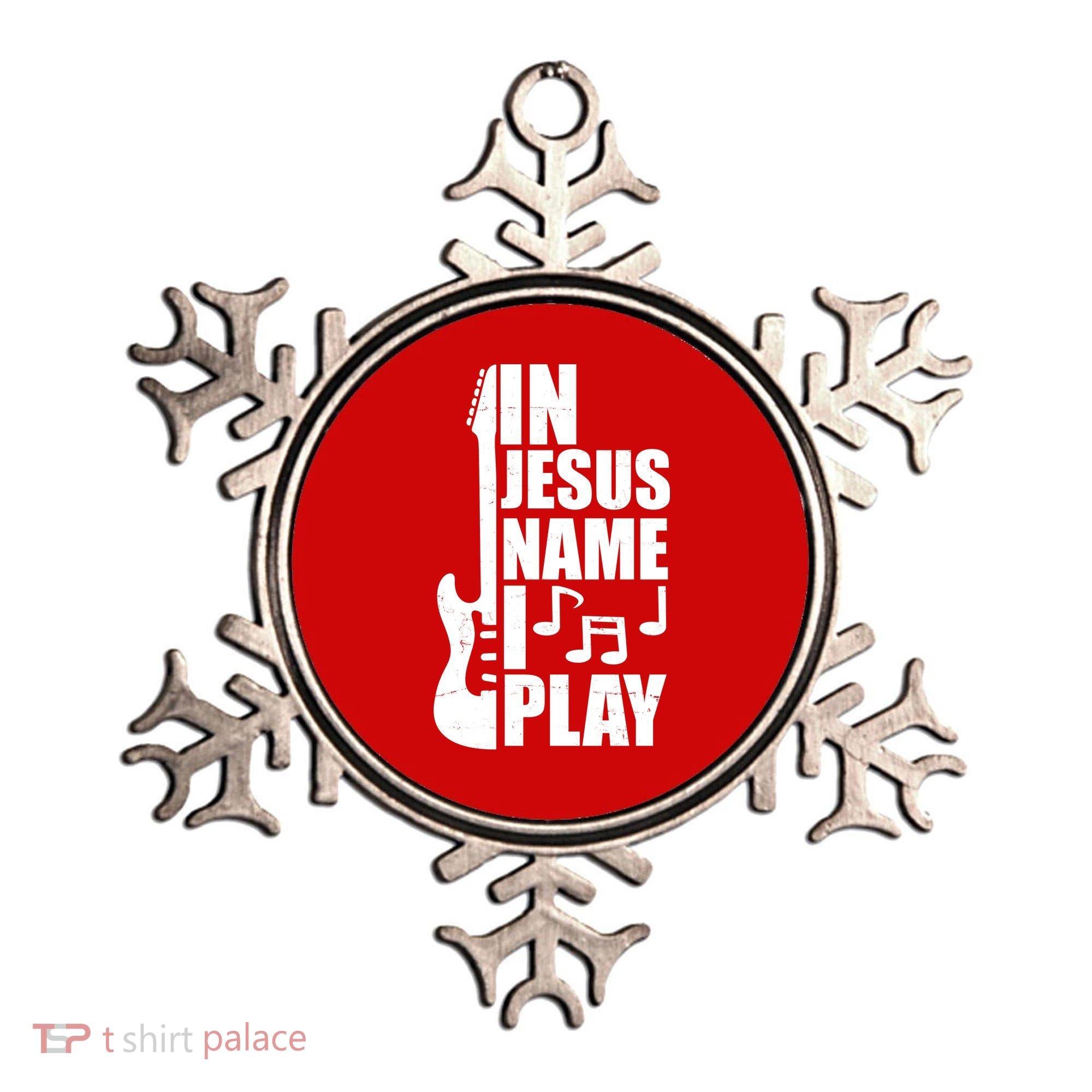 In Jesus Name I Play Guitar Ornament