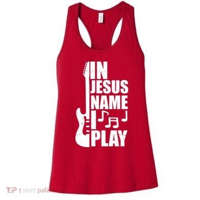 In Jesus Name I Play Guitar Women's Tank Top
