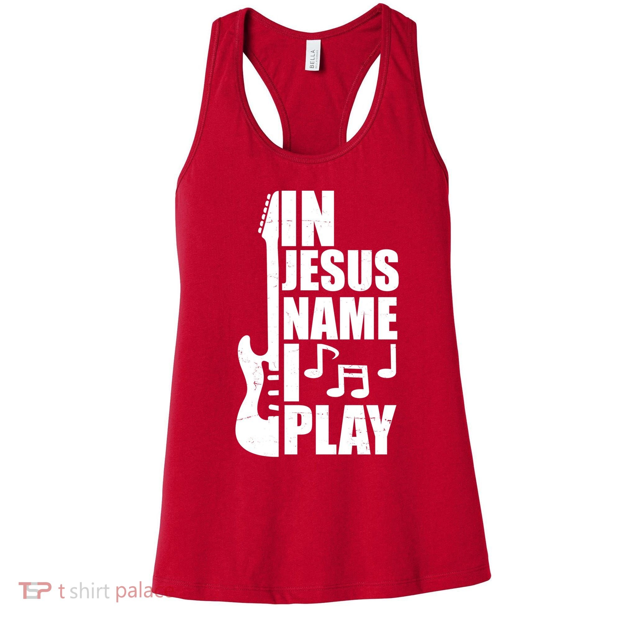 In Jesus Name I Play Guitar Women's Tank Top