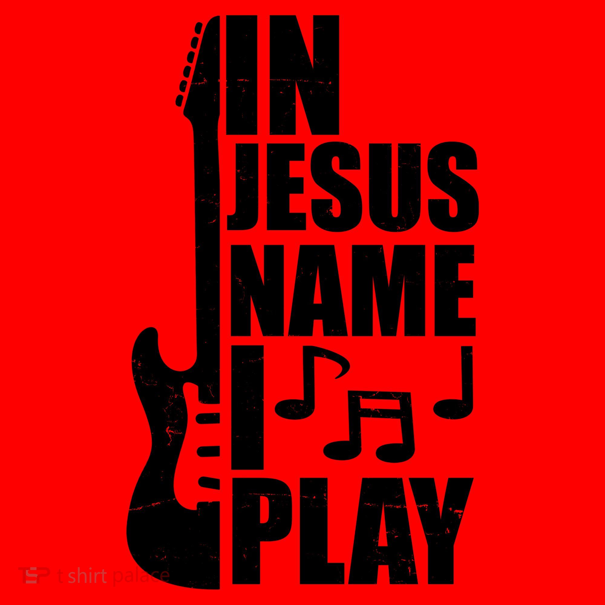 In Jesus Name I Play Guitar Santa Hat