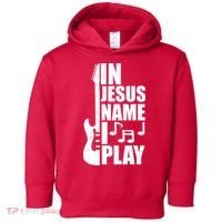 In Jesus Name I Play Guitar Toddler Hoodie thumb 0