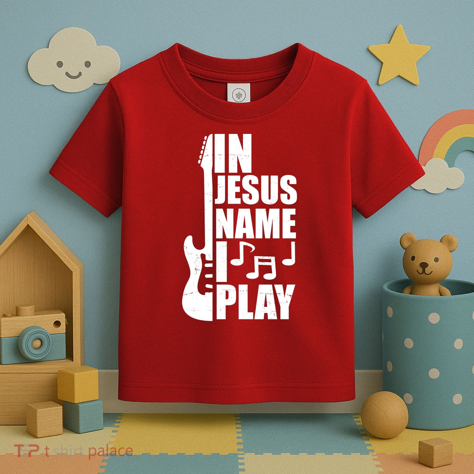 In Jesus Name I Play Guitar Toddler T-Shirt
