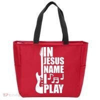 In Jesus Name I Play Guitar Tote Bag thumb 0
