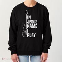In Jesus Name I Play Guitar Christian Guitar Player Women's Sweatshirt thumb 0